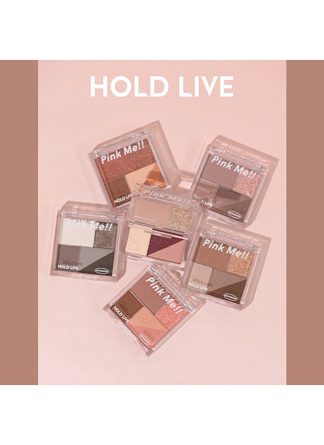Hold Live - HOLD LIVE 5 Colors Eyeshadow Palette Highmented Glitter Matte Eyes Shadow Portable Pocket Design - Image 1