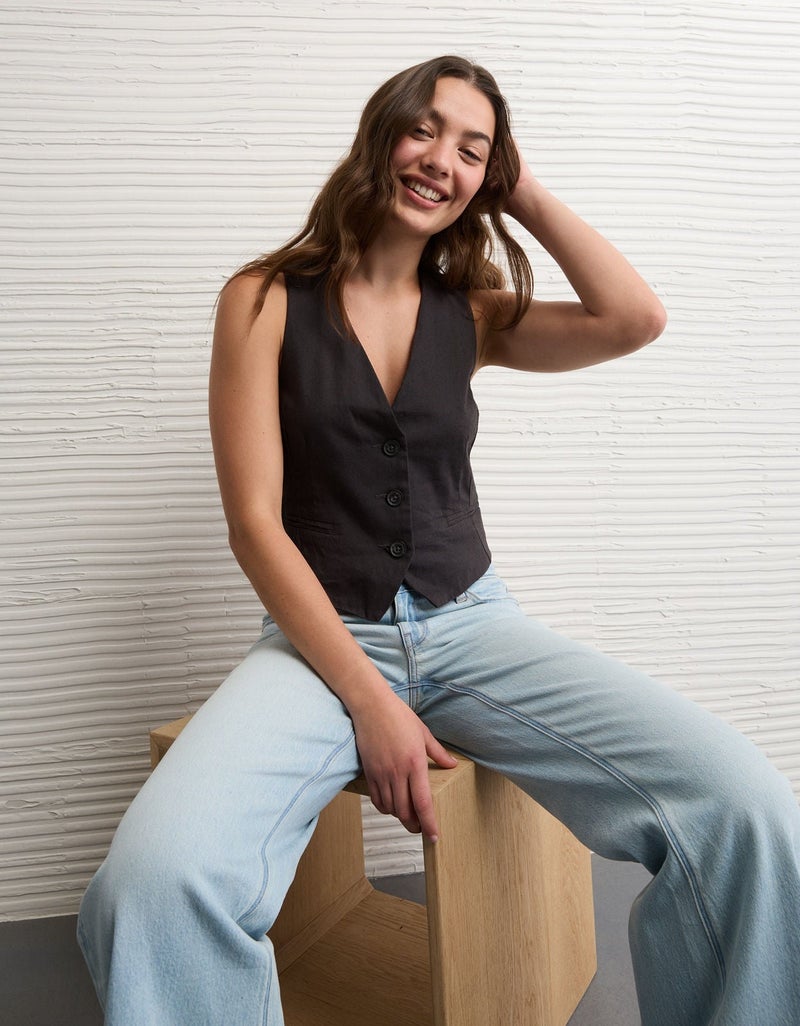 American Eagle AE Woven Vest - Image 3