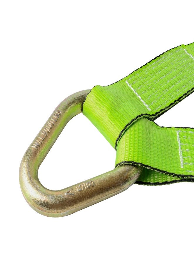 Autofonder V-Bridle Strap 2" x 4' w/Snap Hooks w/Cordura Sleeve and 2 Pack 2"x 36" Axle Straps, D Ring Middle, for Car Hauler, Rollback, Flat Bed, Tow Truck, Wreck & Recovery - Image 5