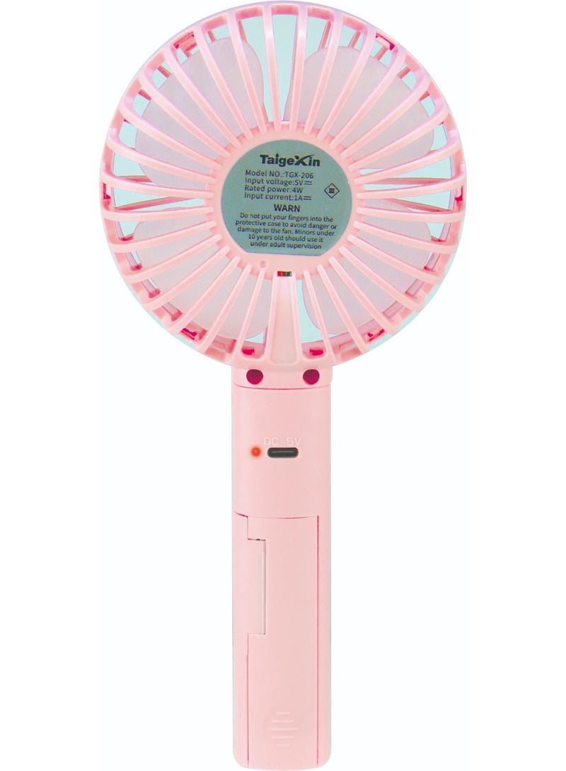 SONASHI 4 Inch Rechargeable Fan with 3 Speed Settings | 9V Brushless Motor with 3670 RPM Strong Wind | Type-C Charging with Indicator | Over-Charge & Over-Discharge Protection | 1200mAh Lithium Battery | 3–5 Hours Working Time | SRF-405 Pink SRF-405 pink - Image 4