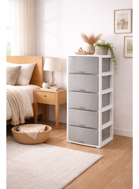 5 Layer Storage Drawer Cabinet Grey  42×34×104 cm