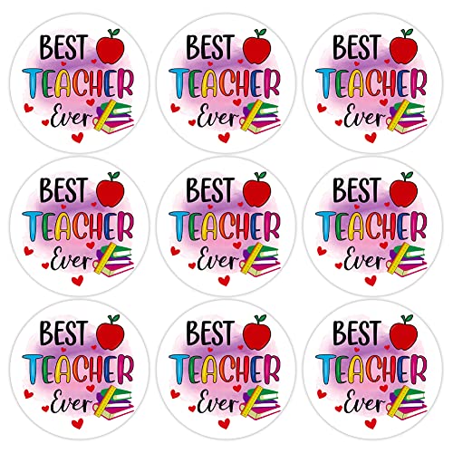 D4DREAM Thank You Teacher Labels Stickers - 36pcs Teacher Appreciation Stickers Gifts Tags 1.5" Best Teachers Ever Labels Sticker for Envelope Seal Gift Wrap Box Cards Party Decorations - Image 1