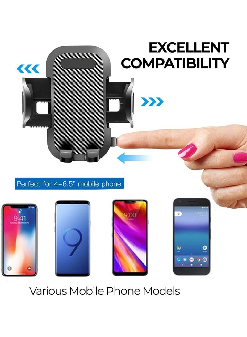 فيرست برو حامل جوال للسيارة، دوران 360 درجة وحامل هاتف قابل للتعديل للوحة القيادة والزجاج الأمامي وفتحات التكييف – أسود - Image 5
