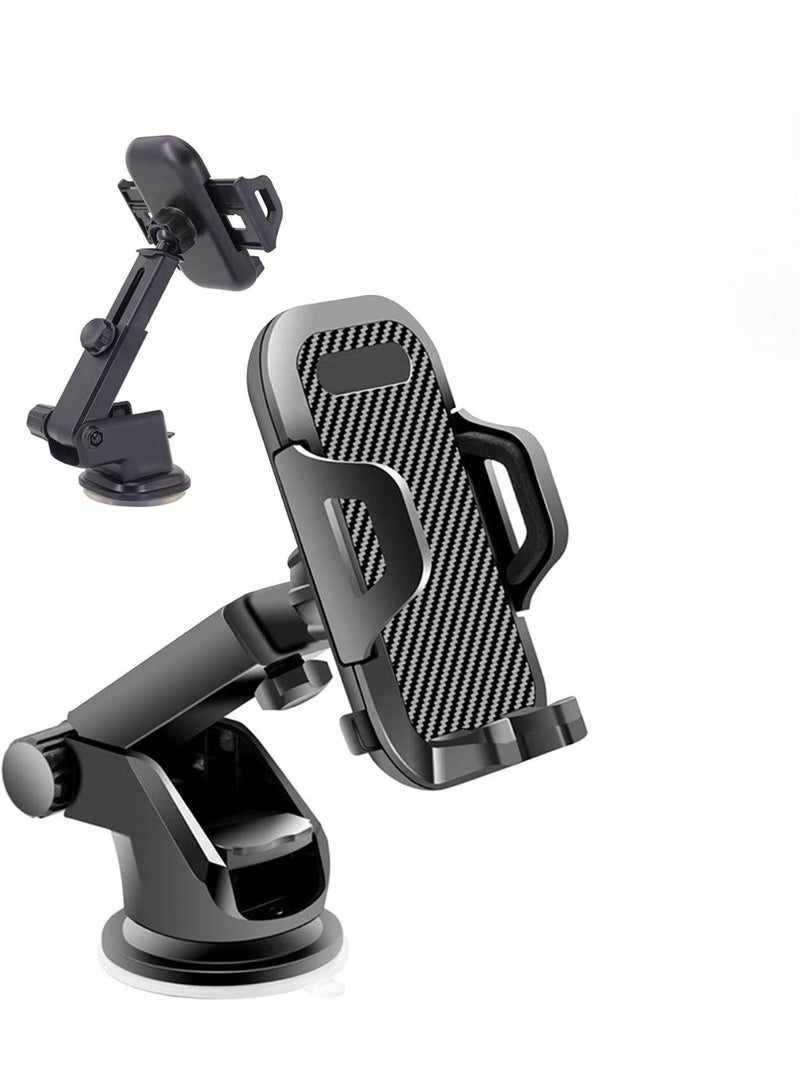 فيرست برو حامل جوال للسيارة، دوران 360 درجة وحامل هاتف قابل للتعديل للوحة القيادة والزجاج الأمامي وفتحات التكييف – أسود - Image 1