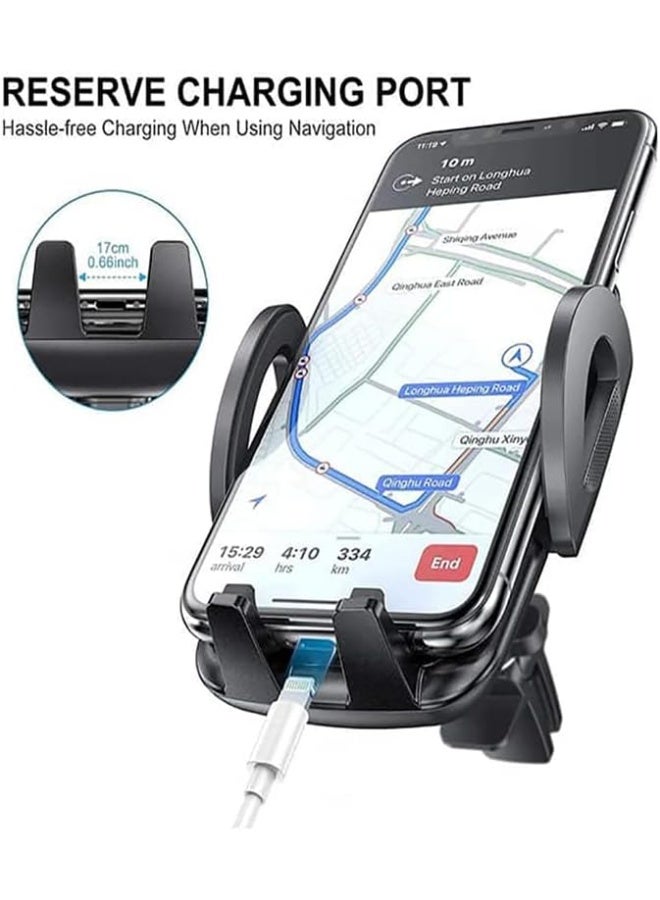 فيرست برو حامل جوال للسيارة، دوران 360 درجة وحامل هاتف قابل للتعديل للوحة القيادة والزجاج الأمامي وفتحات التكييف – أسود - Image 3