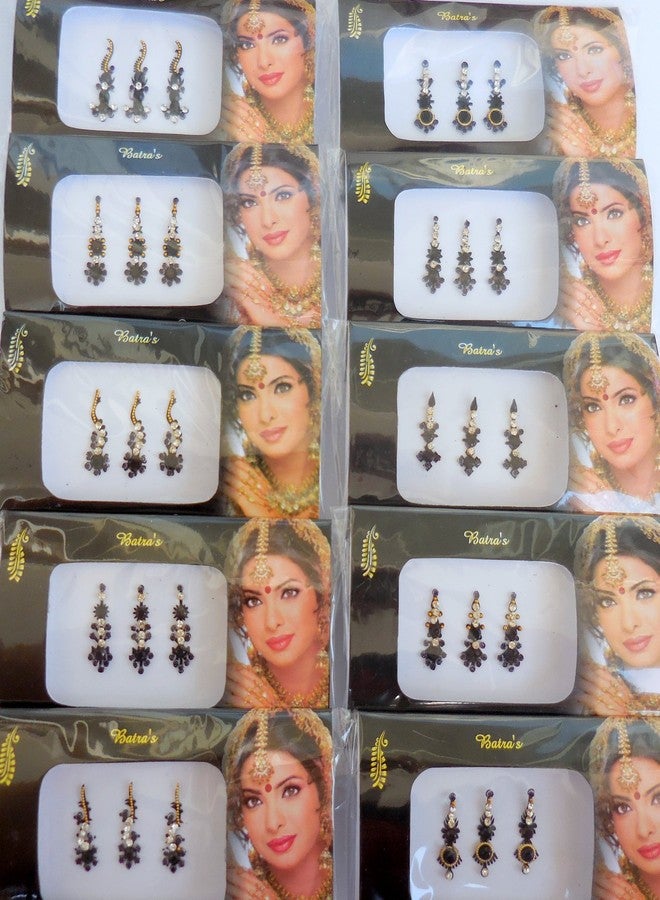 Fine Touch 8 Bindi Pack - 24 Combo Bindi Stickers, Multicolored, Silver, Gold, Black - Image 4