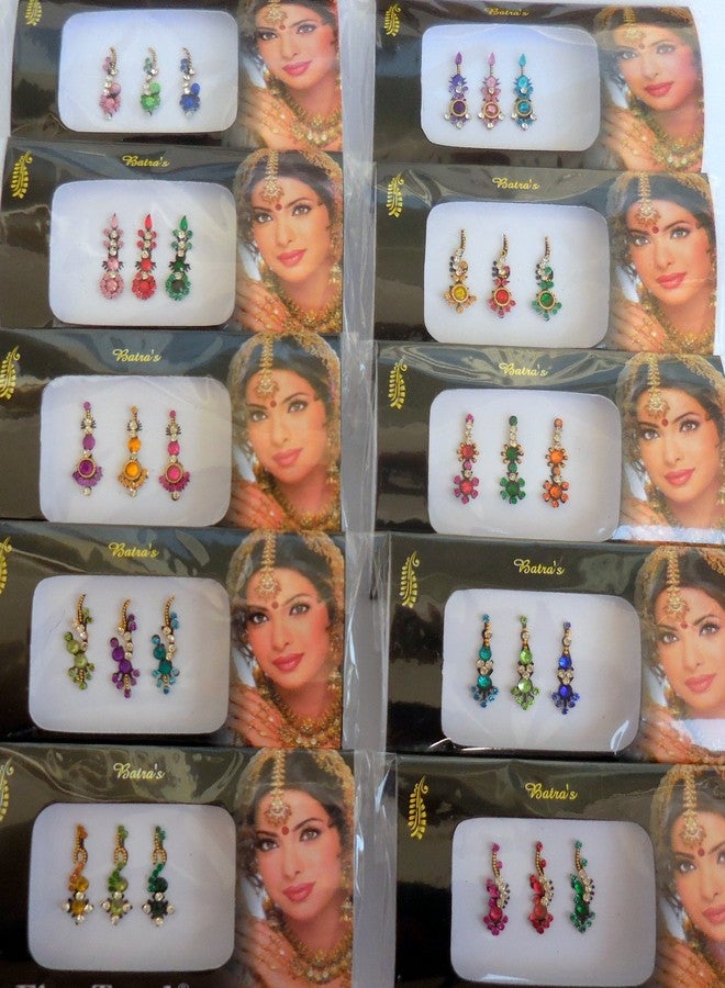 Fine Touch 8 Bindi Pack - 24 Combo Bindi Stickers, Multicolored, Silver, Gold, Black - Image 5