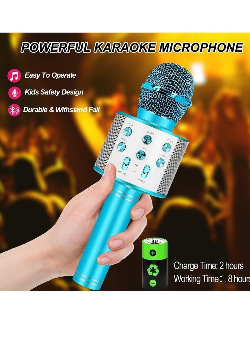 ELTRAZONE Karaoke Microphone for Kids Adults,Portable Bluetooth Microphone for Singing,Professional Voice Changer Blue Microphone Wireless,Birthday Gifts for 3 4 5 6 7 8 + Year Old Boys Girls - Image 3
