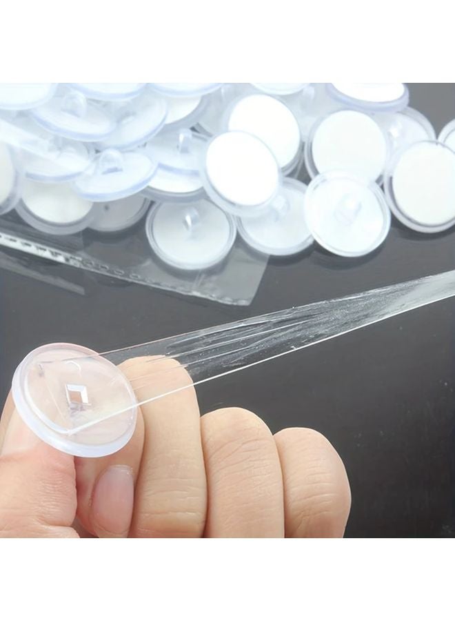 50 Pcs Transparent Self Adhesive Ceiling Hooks Heavy Duty Reusable No Drill Invisible - Image 3