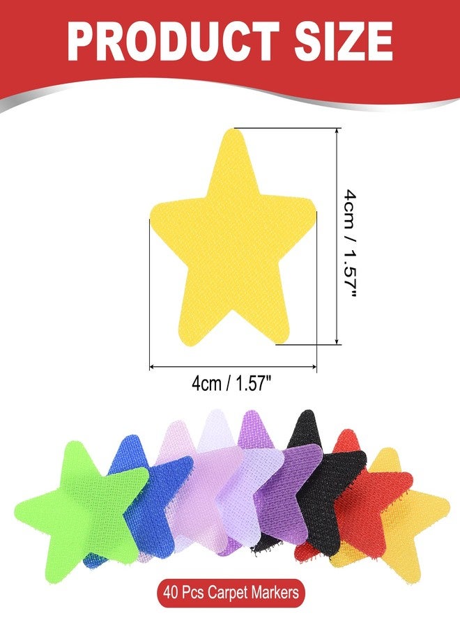 PATIKIL 1.57" Carpet Spot Markers, 40Pcs Star Floor Dots Markers Carpet Spots for Teacher Classroom Decoration Elementary Preschool Supplies, Yellow - Image 2