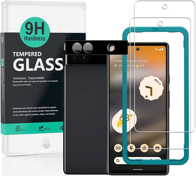 Ibywind For Google Pixel 6a 5G Screen Protector 6.1",2 Pack 9H Hardness Tempered Glass,With 1Pc Camera Lens Protector,Easy to install - Image 1