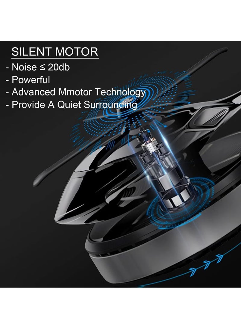 TIGER Car Air Freshener, Helicopter Solar Energy Rotating Aromatherapy Diffuser, Aviation Al Alloy Interior Decoration, Solar-Powered Car & Home Diffuser (Silver) - Stylish Aromatherapy for Vehicle and Home Spaces  - Image 4