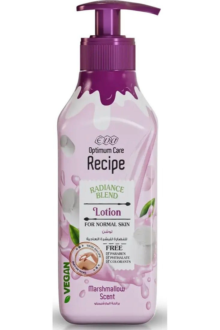 إيفا لوشن مرطب أوبتيموم كير ريسيب للبشرة العادية - برائحة المارشميلو، 370 مل