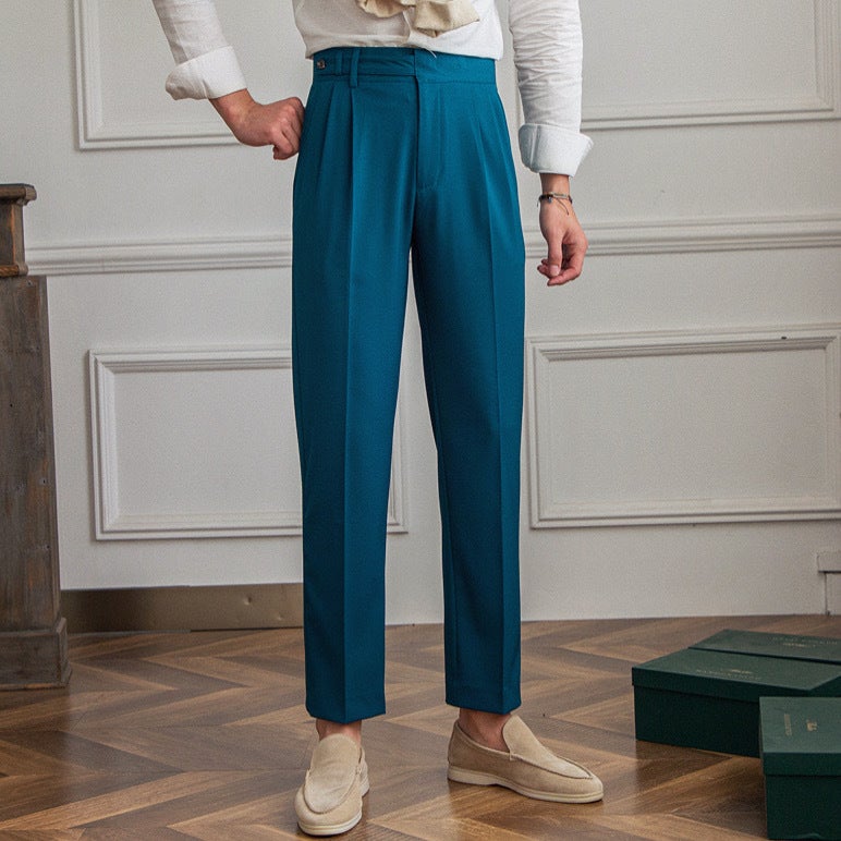 Mens Naples 9/10 Khaki Straight Casual Pants Apricot  - Image 5