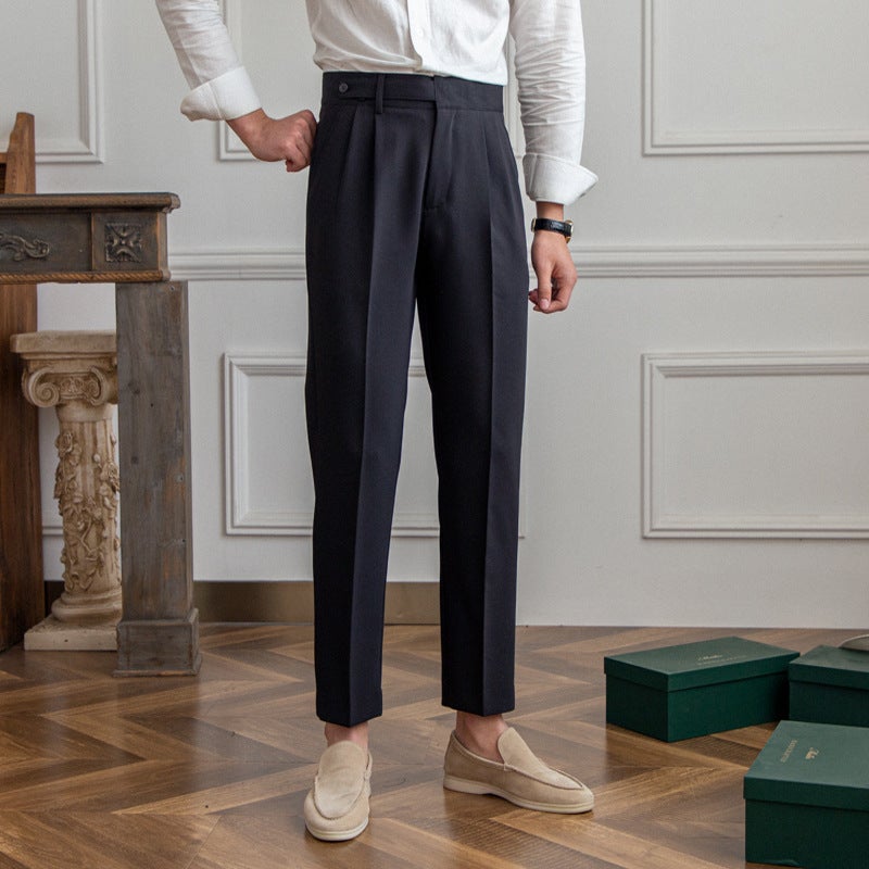 Mens Naples 9/10 Khaki Straight Casual Pants Apricot  - Image 1
