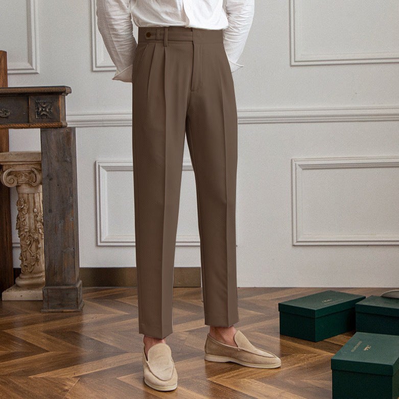 Mens Naples 9/10 Khaki Straight Casual Pants Apricot  - Image 3