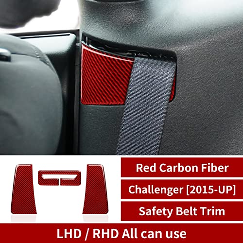 BRMYL Car Carbon Fiber Safety Belt Buckle Decals for Dodge Challenger 2015 2016 2017 2018 2019 2020 2021 2022 2023 Accessories Stickers - Image 2