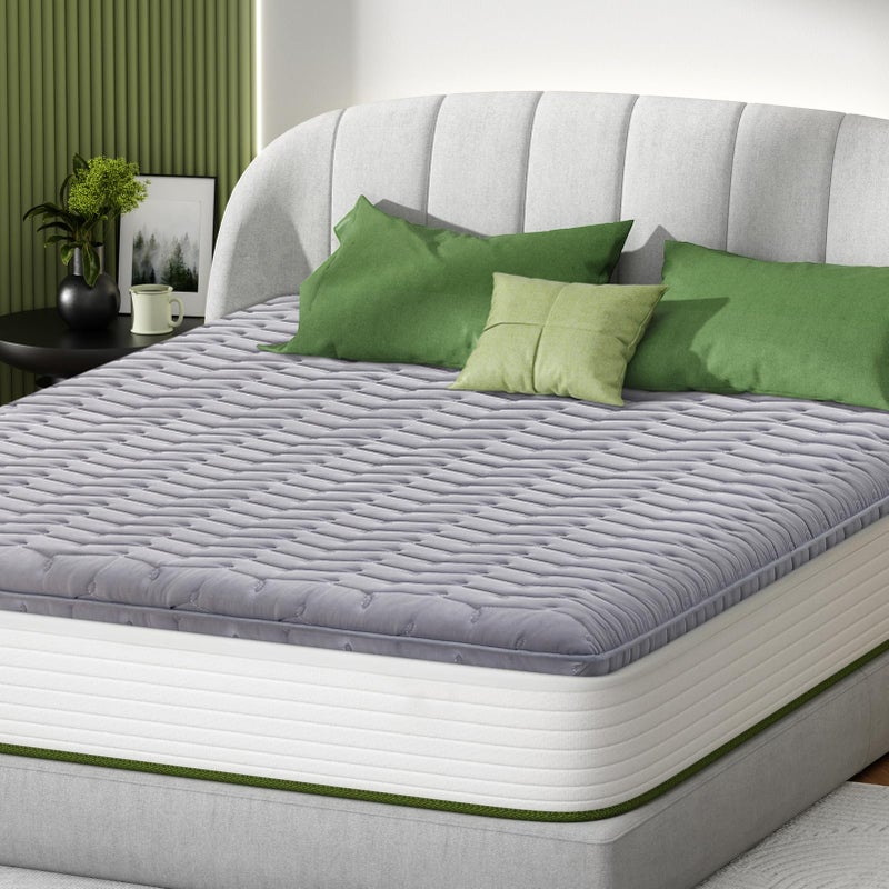 OSSERTSbearY Premium Foam Twin Mattress Topper,Firm Mattress Topper for Back Pain,Provide Lasting Support,Thicken Bed Topper,Premium Gray(75Ã—39Inches) - Image 1