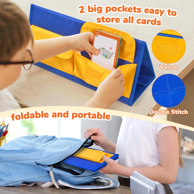 Gamenote Word Building Desktop Pocket Chart Tent Flash Cards Kit - CVC Words Phonics Games Blending Board for Kindergarten Reading and Spelling - Image 4