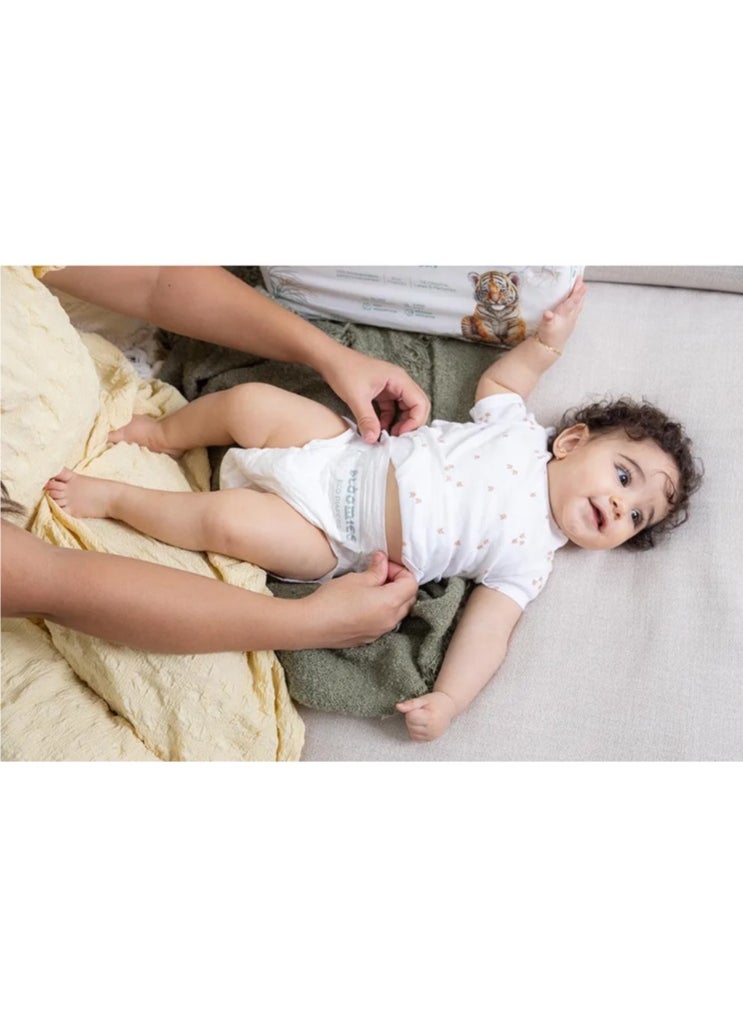 Premium Baby Diapers with wetness indicator | Eco-friendly and Hypoallergenic Nappies Made with 100% Bamboo | Nappies Size 2 for babies 3-8kg x 40pcs x 3