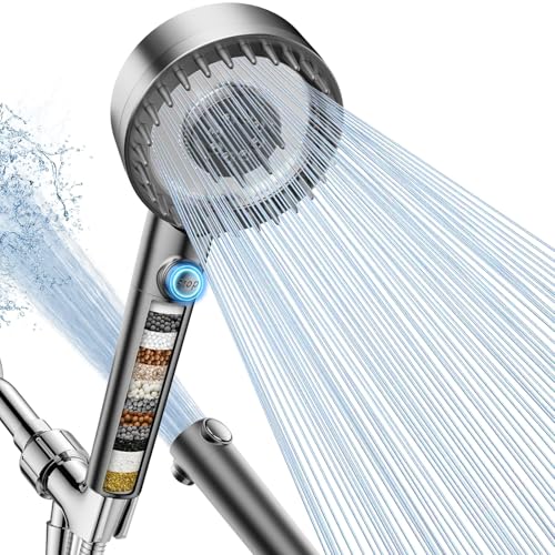 PWERAN Filtered Shower Head with Handheld, High Pressure Water Flow and Multiple Spray Modes Shower Head with Filter, Power Wash for Hard Water, Head Shower with ON/OFF Switch for Bath - Image 1