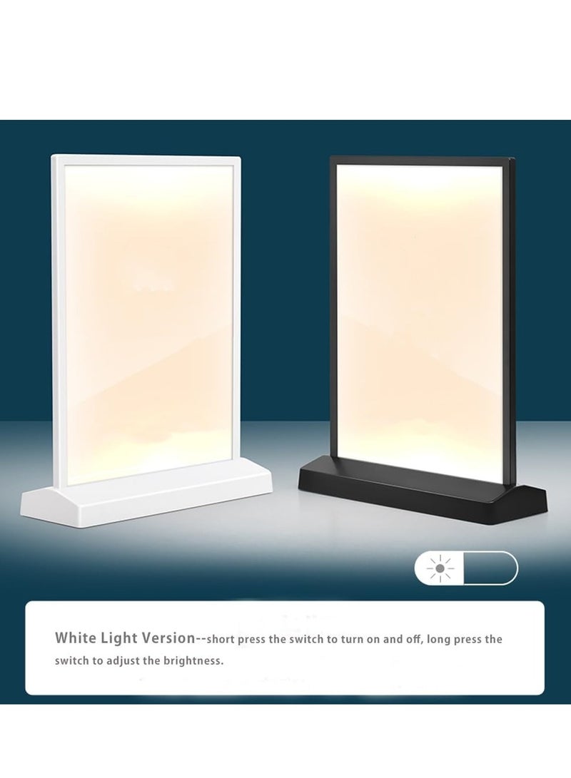 Eckek   LED Sign Holder Clear Sign Holder with LED Light Box, Table Menu Display Stand with Color Lights LED Menu Board A4 - Image 2