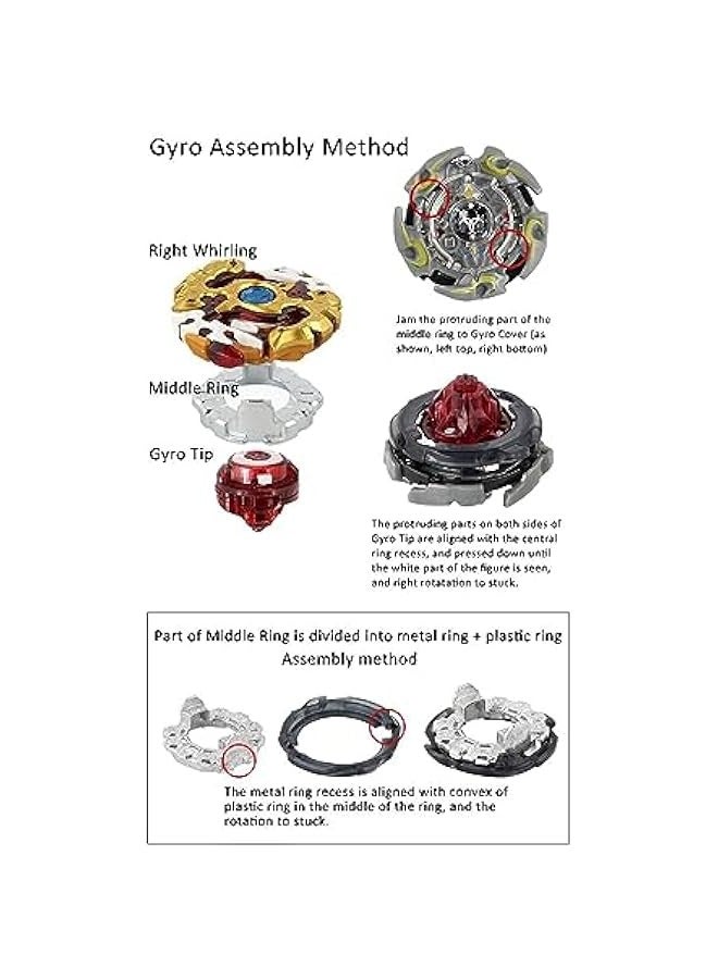 DURKU 4-in-1 Gyro Battling Top Fusion Metal Master Rapidity Fight with 4D Launcher Grip Set - Image 4