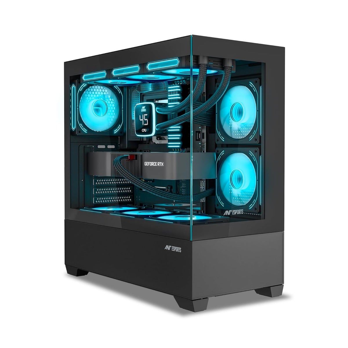 ANT Esports Crystal Z3 Mid-Tower Computer Case/Gaming Cabinet – Black ...