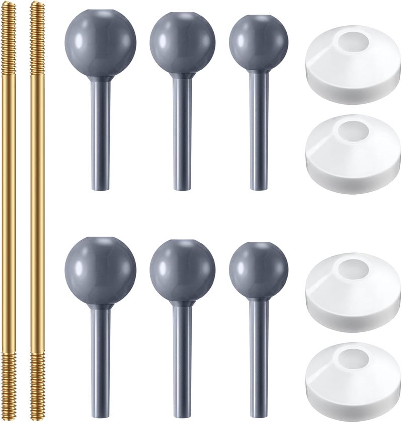 Enhon 2 Pack Universal Pop Up Drain Ball Rod Assembly, Sink Ball Rod Assembly Compatible with Pop Up Stopper, Pivot Rod Bathroom Sink Repair Kit, Includes 3 Sizes of Pop Up Balls and Cone Washers - Image 1
