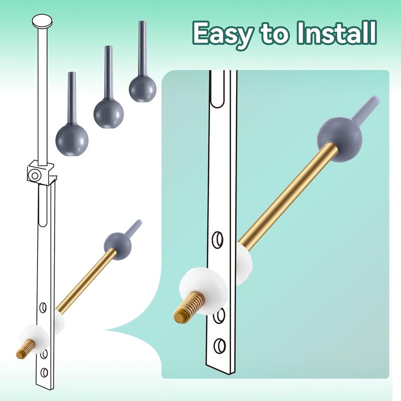 Enhon 2 Pack Universal Pop Up Drain Ball Rod Assembly, Sink Ball Rod Assembly Compatible with Pop Up Stopper, Pivot Rod Bathroom Sink Repair Kit, Includes 3 Sizes of Pop Up Balls and Cone Washers - Image 5
