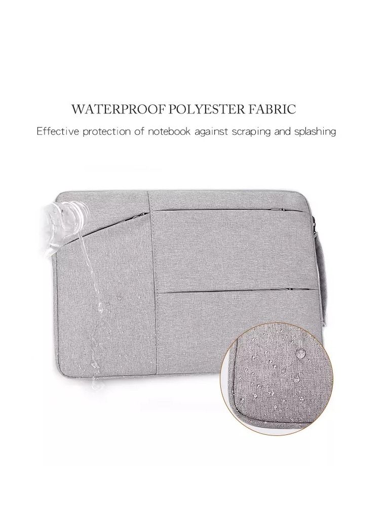 بروتيكت حقيبة لابتوب بروتكت نحيفة مقاس 13.3 إنش – خامة أكسفورد – سحاب للإغلاق – جيب أمامي – رمادي – موديل SLT13.3BGRY - Image 4