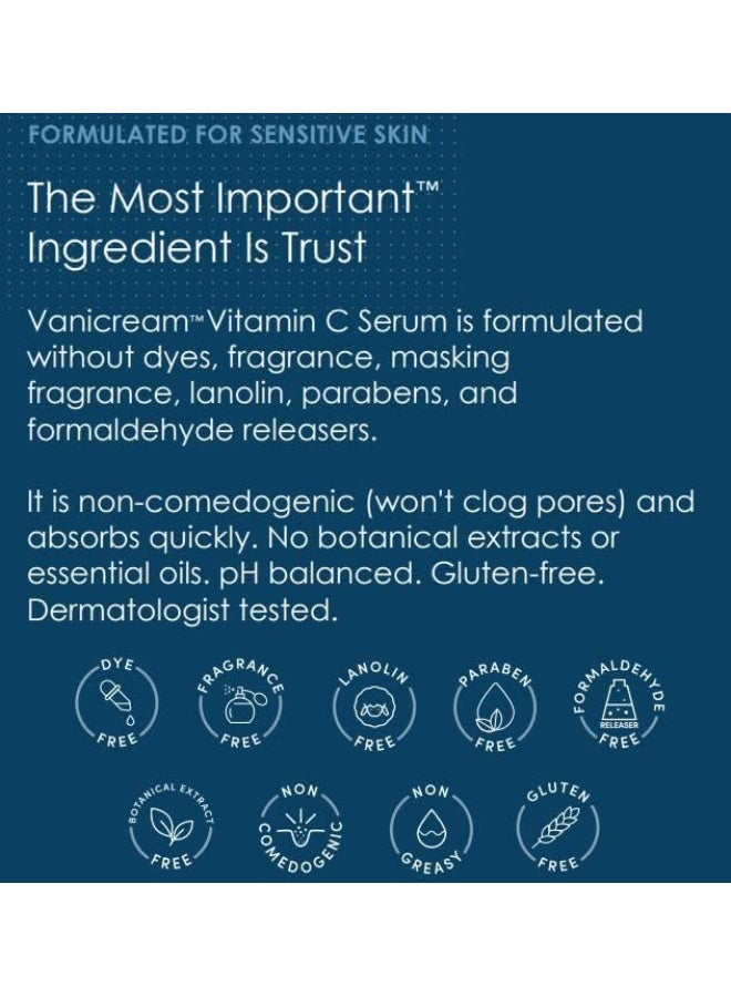 Vanicream Vitamin C Serum - Free Of Dyes, Fragrance, Masking Fragrance, Lanolin, Parabens & Formaldehyde Releasers - For Sensitive Skin - 35Ml  - Image 3