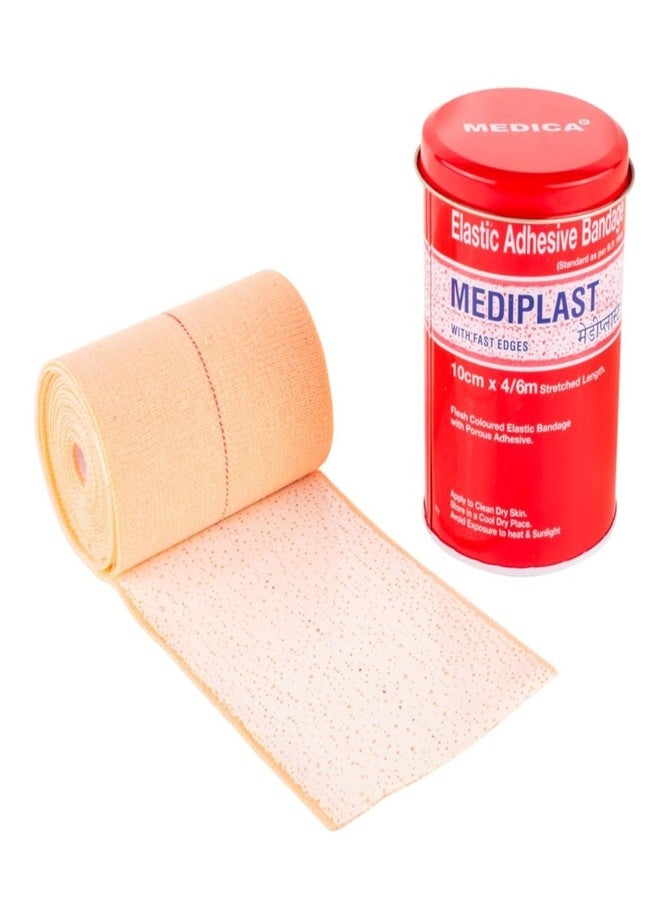 Rossify Mediplast Elastic Adhesive Bandage - 10cm x 4/6m Crepe Bandage for Strong Support, Injury Recovery & Pain Relief - Stretchable & Skin-Friendly - Image 2