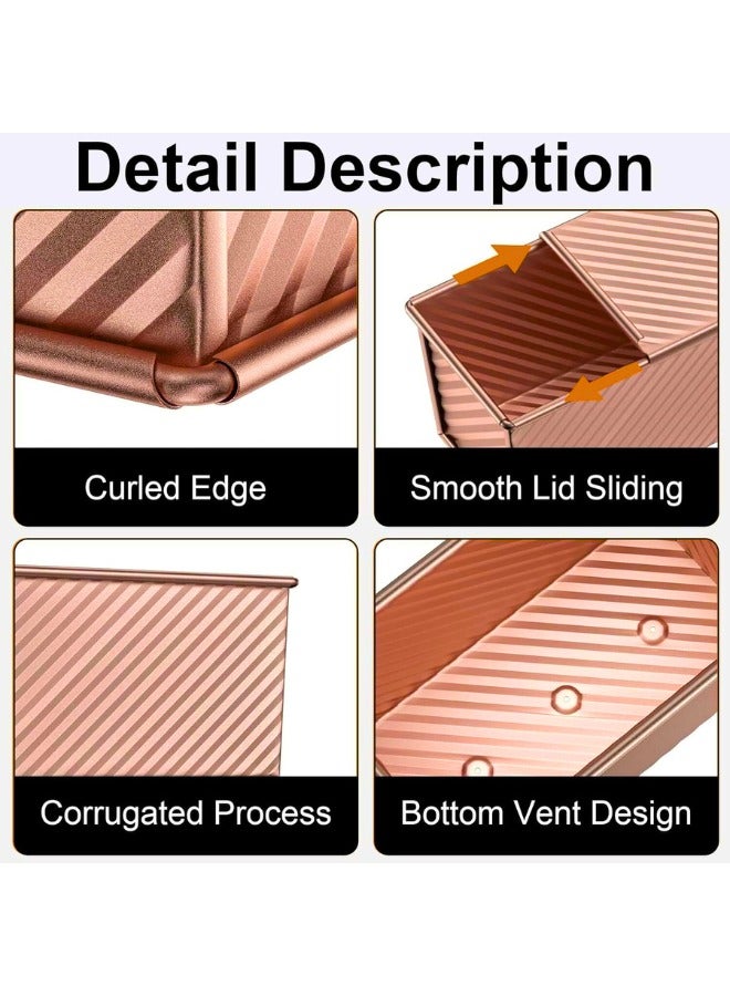 تشيس اب صينية خبز مع غطاء، عبوتان من صينيتي خبز غير لاصقتين للخبز المنزلي، صندوق خبز محمص من الفولاذ الكربوني مع غطاء لأواني الخبز - Image 2
