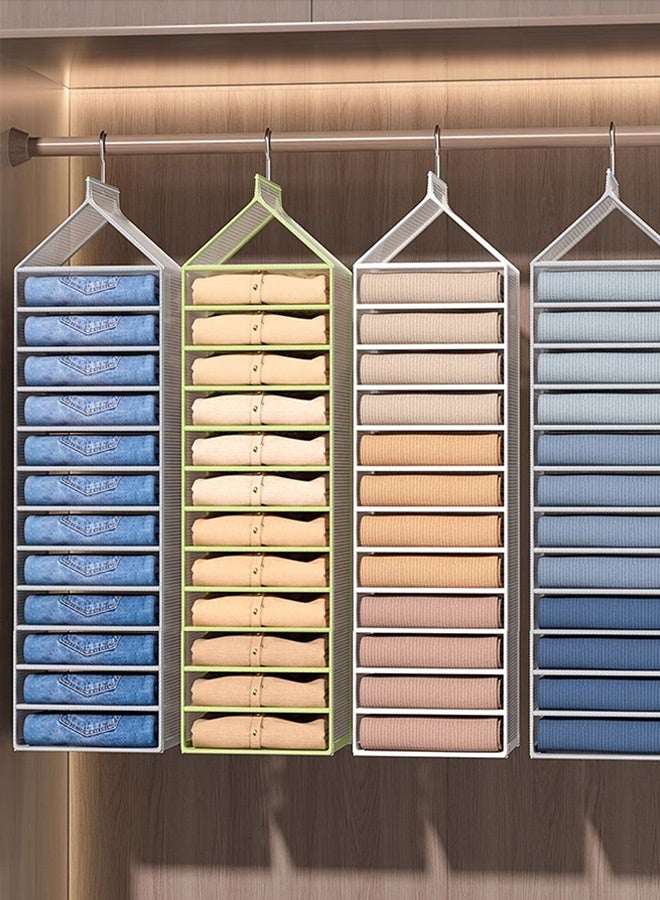 SenRan 1PC PVC Divided Hanging Closet Organizer - 3D Style Wardrobe Storage Bag for Clothes & Jeans Organization - Image 1