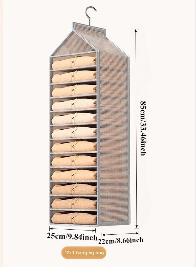 SenRan 1PC PVC Divided Hanging Closet Organizer - 3D Style Wardrobe Storage Bag for Clothes & Jeans Organization - Image 2