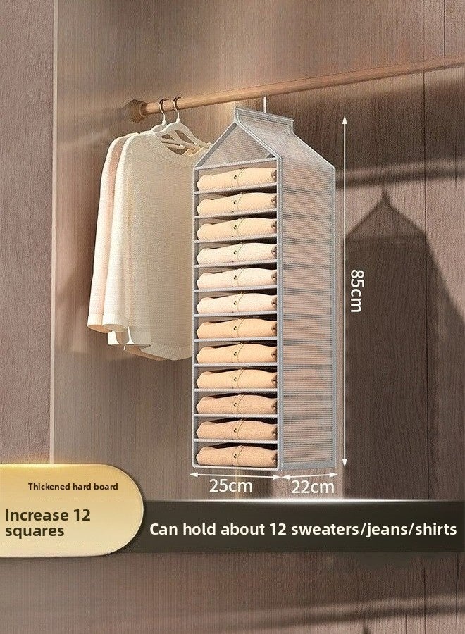 SenRan 1PC PVC Divided Hanging Closet Organizer - 3D Style Wardrobe Storage Bag for Clothes & Jeans Organization - Image 3