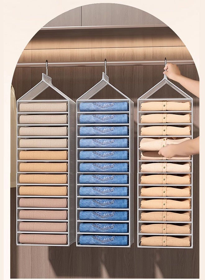 SenRan 1PC PVC Divided Hanging Closet Organizer - 3D Style Wardrobe Storage Bag for Clothes & Jeans Organization - Image 5