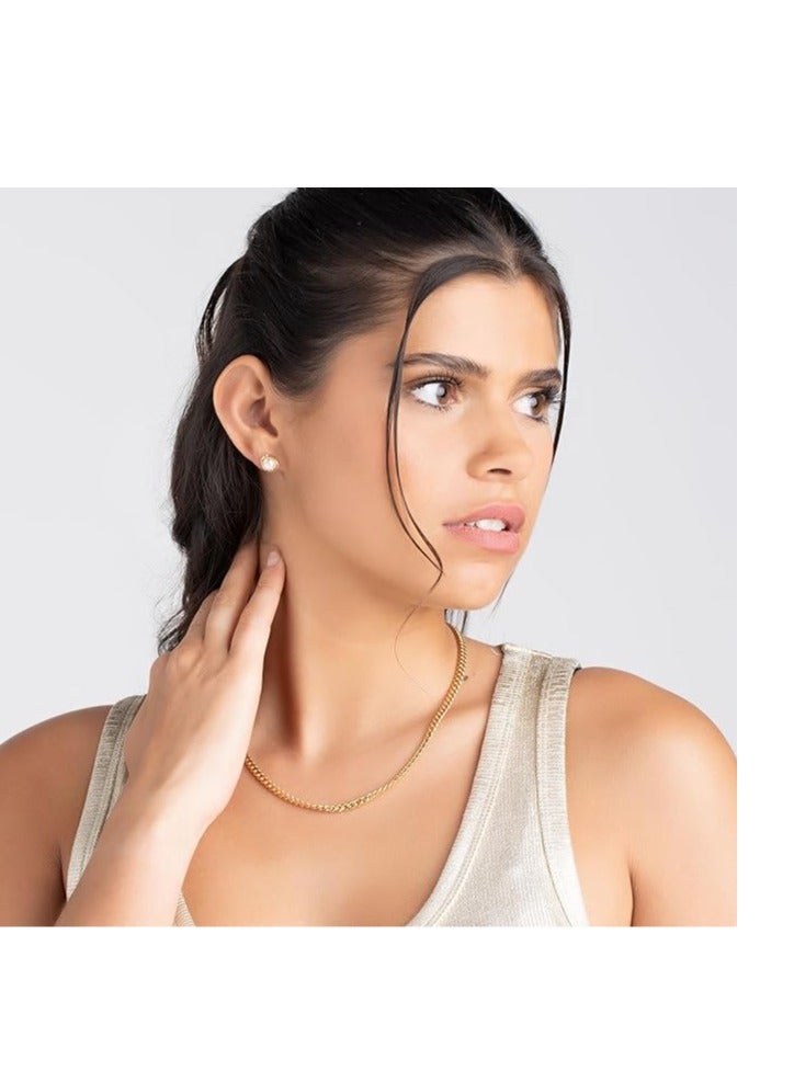 سبا لوكستيك 18K مطلية بالذهب أقراط اللؤلؤ قفص ، 8mm - Image 2