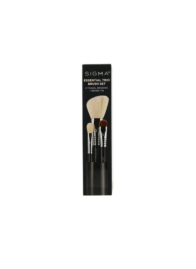 Sigma Beauty Essential Trio Brush Set- Black  - Image 1