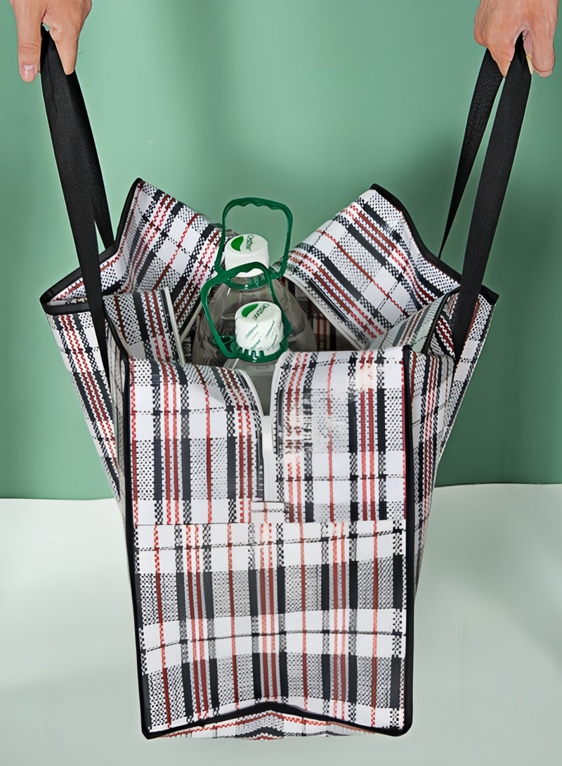 كيفن مجموعة من 4 أكياس تخزين قوية للغسيل - أكياس كبيرة للنقل/التسوق بسحاب ومقابض - حقيبة تخزين بسحاب قابلة لإعادة الاستخدام، حقائب تنظيم كبيرة جدًا من النايلون المتين للأغطية والبطانيات والوسائد والأقمشة - Image 3