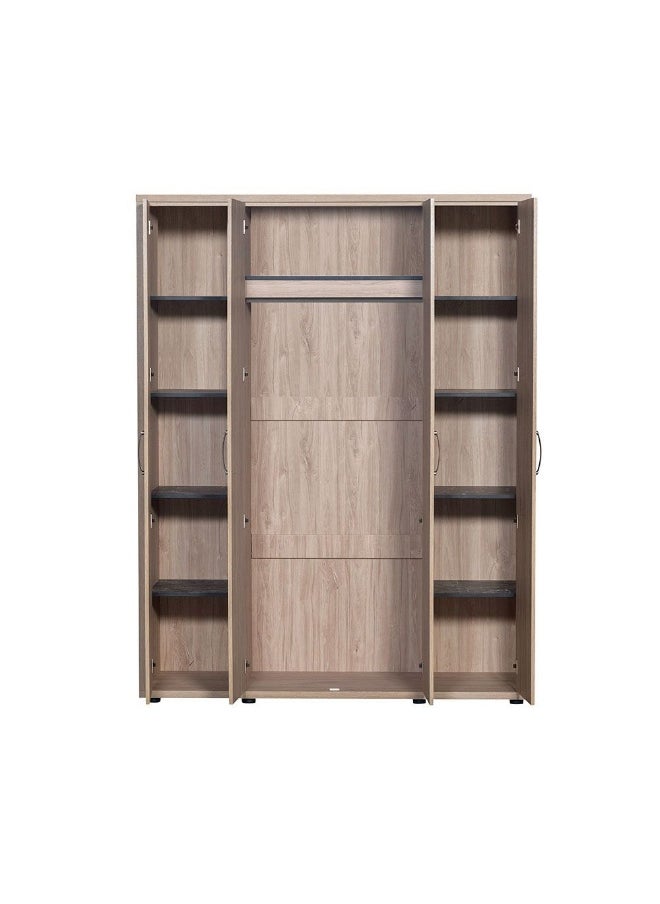 V2 Bolivar 4 Door Wardrobe Extra Sturdy Closet Clothes Storage Cupboard Modern Design Space Saving Swing Door Cabinet For Bedroom L160Xw55Xh208Cm - V.Oak/Black Faux Marble - pzsku/Z5460C8761F2A97B59813Z/45/_/1731934219/26c37741-2402-433b-b1c2-de3a0e934993