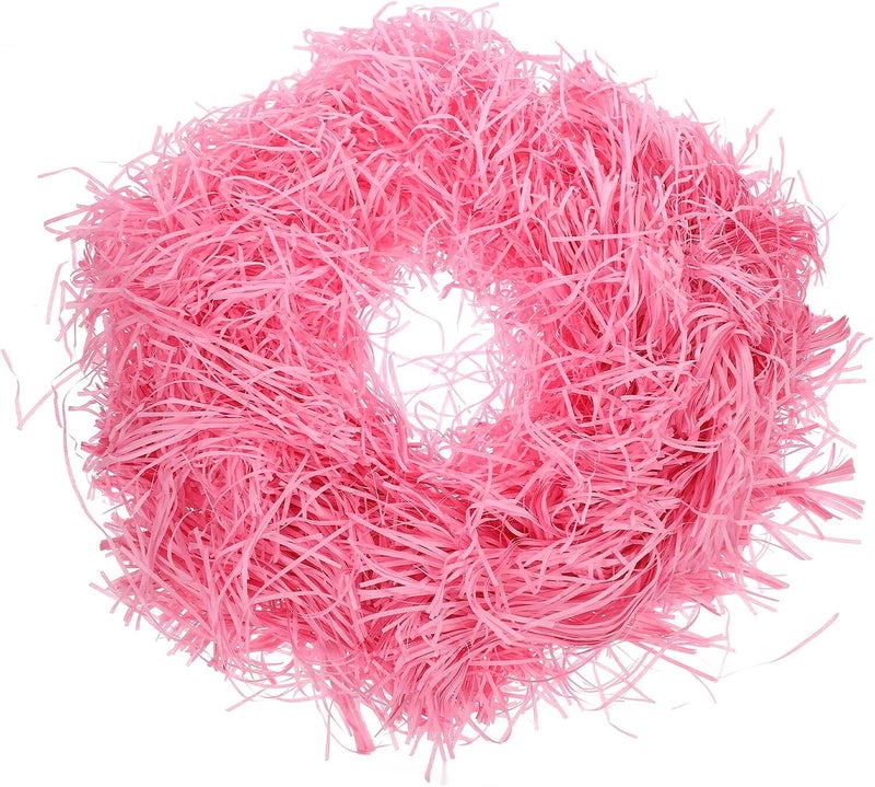 Parliky Pink Crinkle Paper Filler Shred for Basket Packaging, 200g Pack Raffia Grass Decorative Shredded Paper for Holiday Basket Wrap and Protection - Image 1