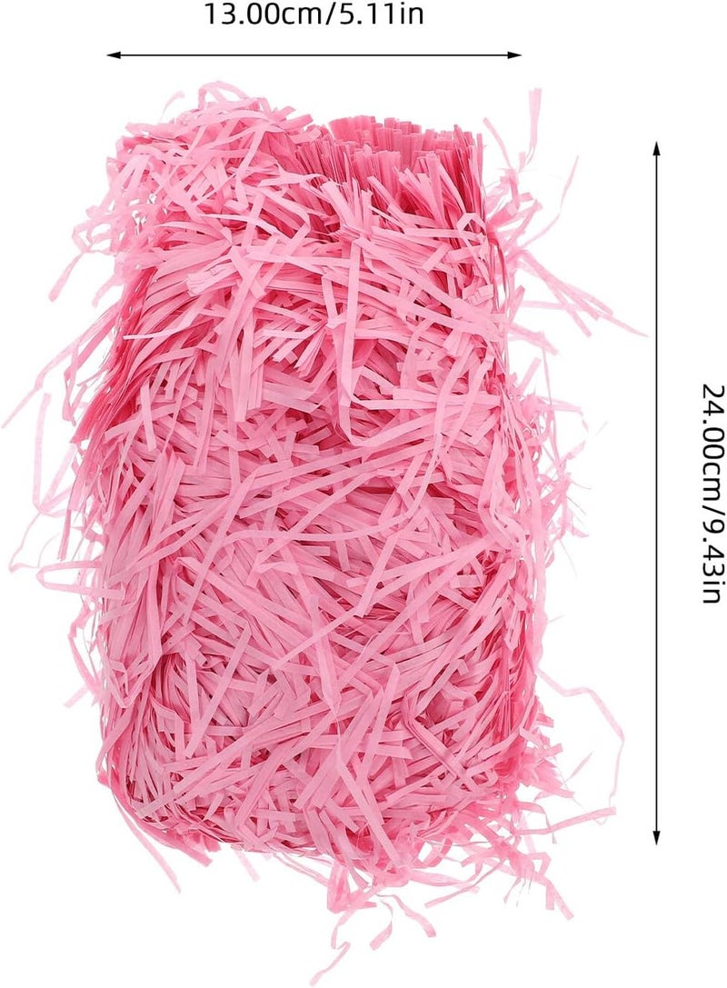 Parliky Pink Crinkle Paper Filler Shred for Basket Packaging, 200g Pack Raffia Grass Decorative Shredded Paper for Holiday Basket Wrap and Protection - Image 2