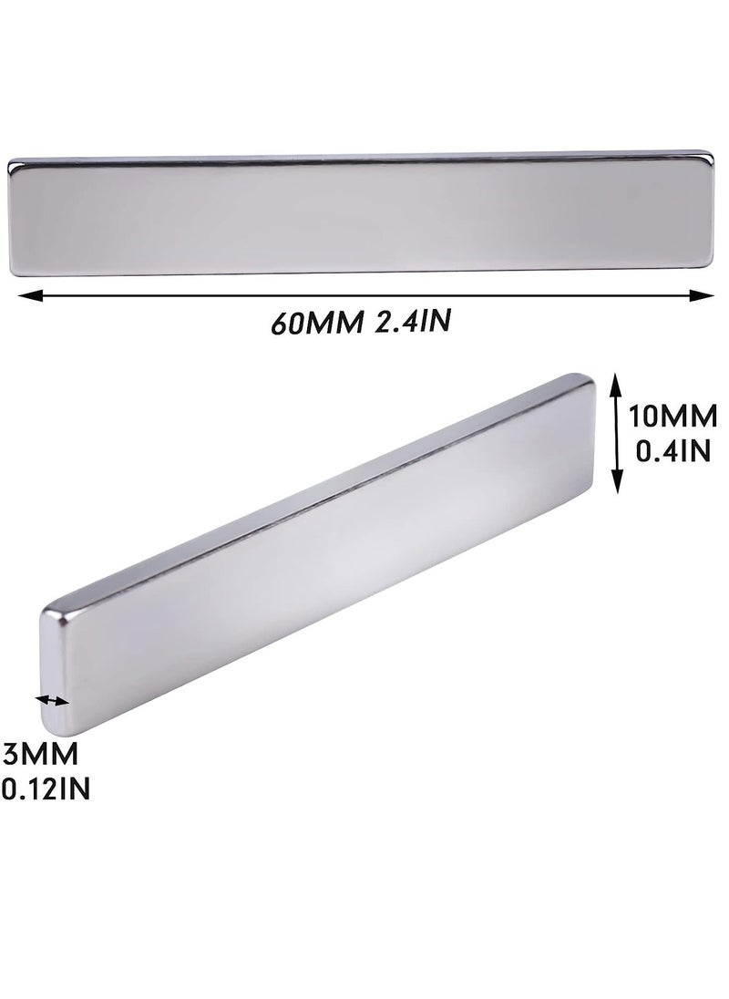 SYOSI Powerful Neodymium Bar Magnets (60x10x3mm) 12 Packs Strong Waterproof Rare Earth Magnets with Epoxy Coating and Double-Sided Adhesive for Fridge Shower Doors Office and More  - Image 3