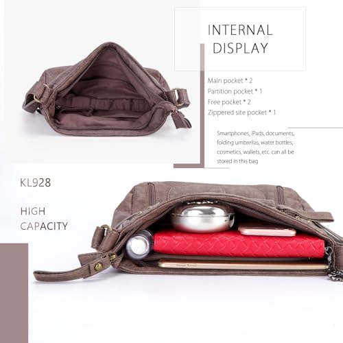 KL928 Crossbody Bags for Women, Multi Pocket Shoulder Bags, Medium PU Leather Cross Body Purses - Image 5