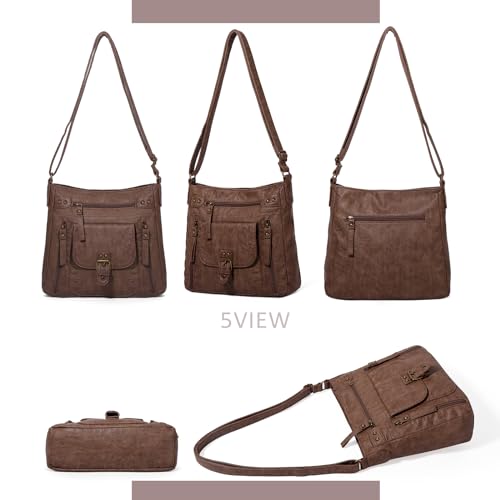 KL928 Crossbody Bags for Women, Multi Pocket Shoulder Bags, Medium PU Leather Cross Body Purses - Image 4