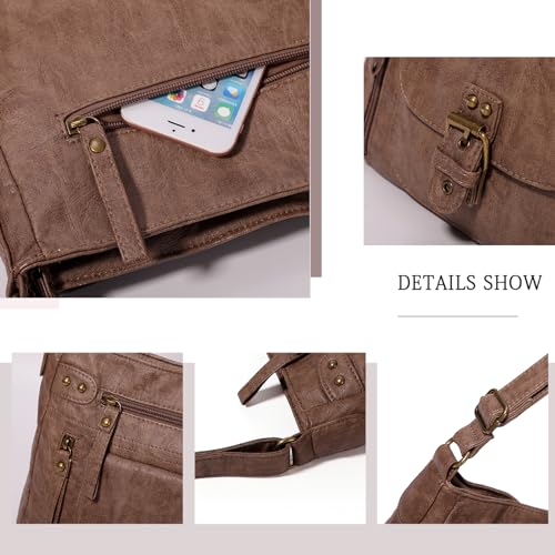 KL928 Crossbody Bags for Women, Multi Pocket Shoulder Bags, Medium PU Leather Cross Body Purses - Image 3