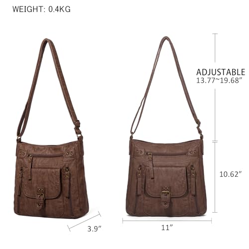 KL928 Crossbody Bags for Women, Multi Pocket Shoulder Bags, Medium PU Leather Cross Body Purses - Image 2