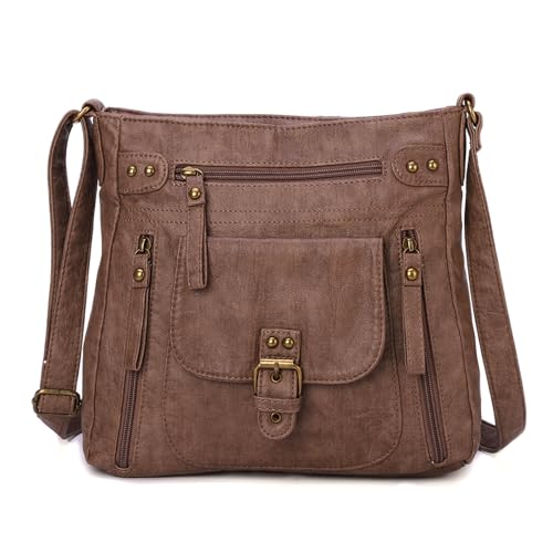 KL928 Crossbody Bags for Women, Multi Pocket Shoulder Bags, Medium PU Leather Cross Body Purses - Image 1
